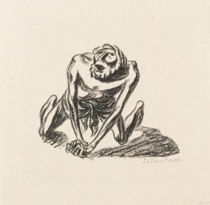 Barlach, Ernst. La prière du paria. Lithographie s