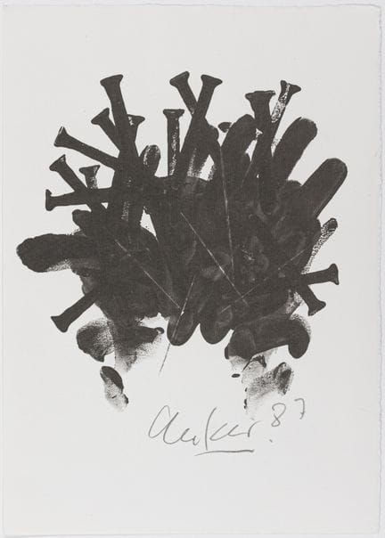 Uecker, Günther. «Nagelkreuzung». Impresión offset