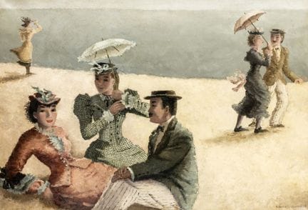 Eisendieck, Suzanne. Untitled. (A la Plage). Oil o