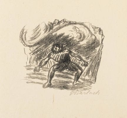 Barlach, Ernst. Prométhée 1 (Le Récepteur). Lithog