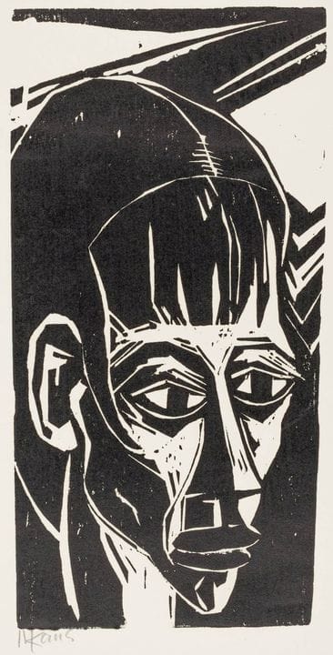 Kaus, Max. «Cabeza de niña». Xilografía sobre pape