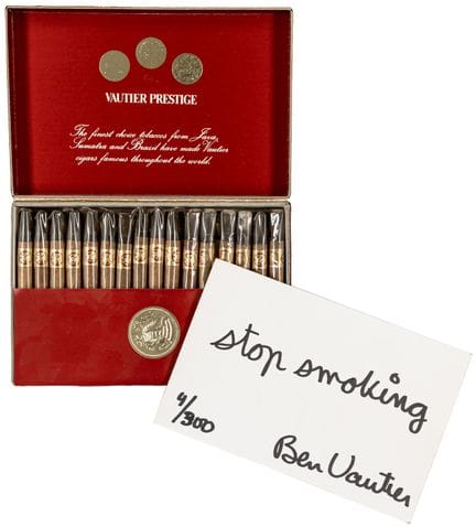 Fluxus - Vautier, Ben. Stop smoking. Boîte en cart