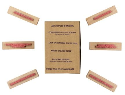Holzer, Jenny. Truisms Stamp Set. 6 bedruckte Holz