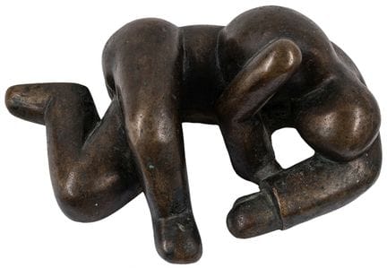 Schmitz, Hans. Liegender II. Bronze, goldbraun pat