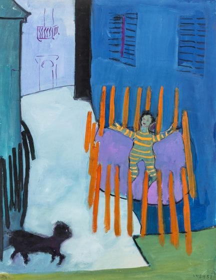 Kramm, Willibald. Untitled. (Trampoline). Gouache 