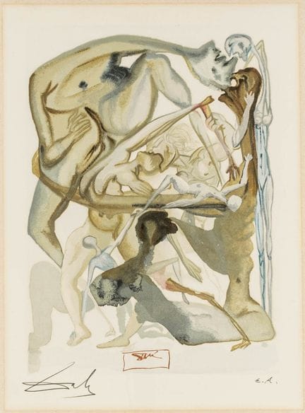Dali, Salvador. 2 gravures sur bois en couleur tir