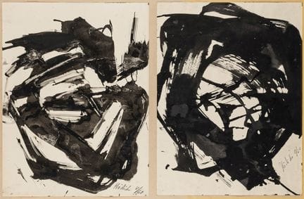 Hödicke, Karl Horst. 2 dibujos a tinta sobre disti