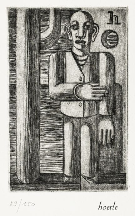 Hoerle, Thomas. Hombre ante los árboles (autorretr