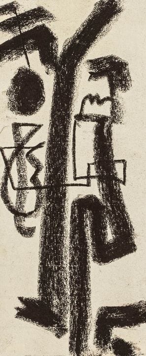 Ackermann, Max. Zeichen. Schwarze Kreide auf Masch