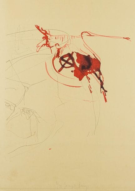 Fluxus - Beuys, Joseph. Ohne Titel. (Blutender Hir