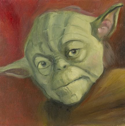 动画艺术——玛拉·马图什卡（Mara Mattuschka）。《尤达》（Yoda）。布面油画。画作背