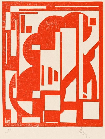 Maes, Karel. Composiciones geométricas. 3 linograb