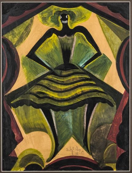 Scheiber, Hugó. Cabaret Dancer. Gouache, pastel, a
