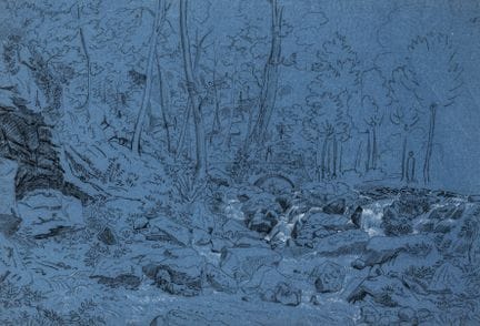 Legendre, Louis Félix. Waldbach bei Fontainebleau.