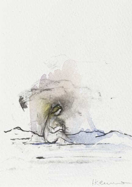 Ikemura, Leiko. Ohne Titel. Aquarellierter Offsetd