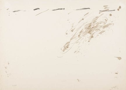 Tàpies, Antoni. «Tirets supérieure». Litografía so