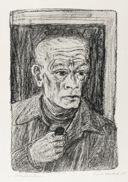 Heckel, Erich. Autorretrato. Litografía sobre pape