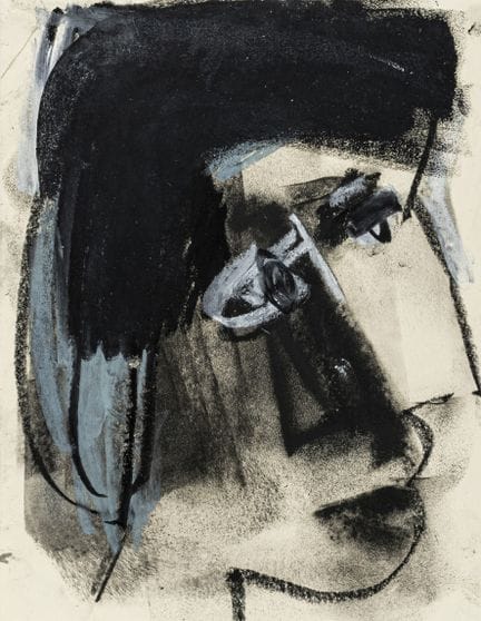 Hartmann, Thomas. Untitled. (Head). Mixed media wi