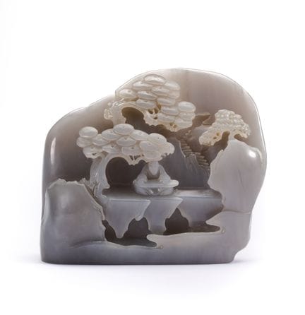 EIN CHINESISCHER, AUS JADE GESCHNITZTER BERG, QING