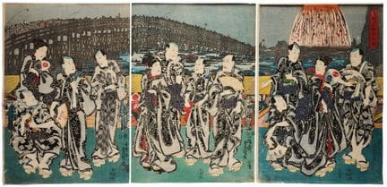 UTAGAWA KUNISADA (1786-1865), “Godendosi il fresco