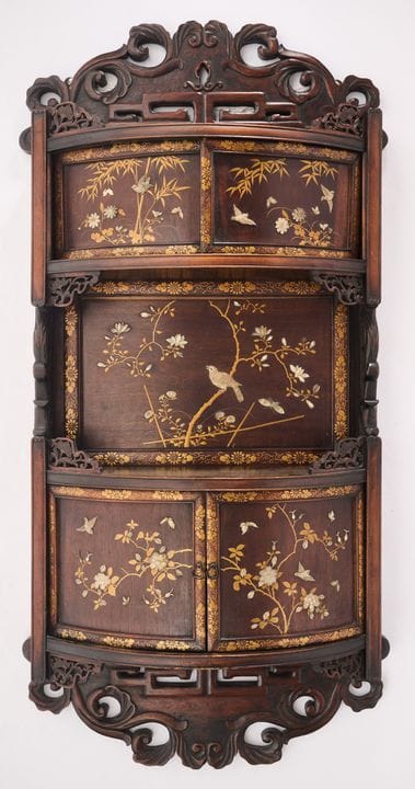 ◉ ARMADIO DA PARETE GIAPPONESE IN LEGNO MASSICCIO,