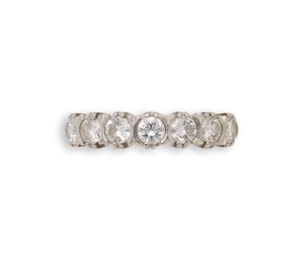 BAGUE DEMI-CERCLET EN DIAMANTS, 1979 
sertie de se