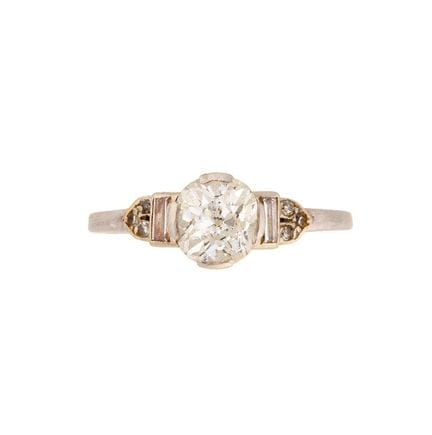 BAGUE EN DIAMANT, années 1930 
sertie en griffes d