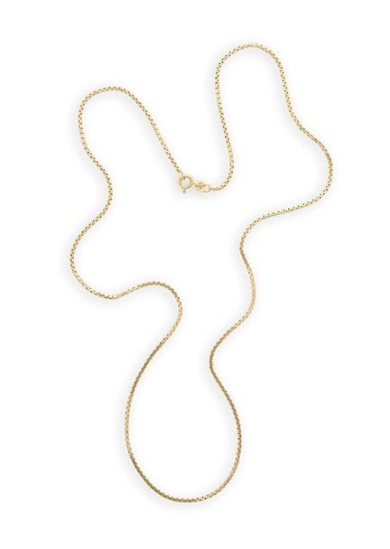 COLLIER 
maillons en forme de boîte, poinçonné 750