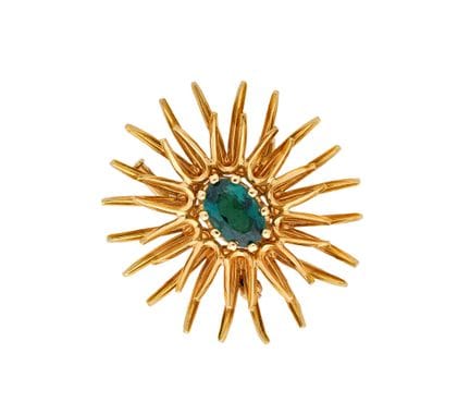 BROCHE/PENDENTIF EN TOURMALINE, années 1970 
compo
