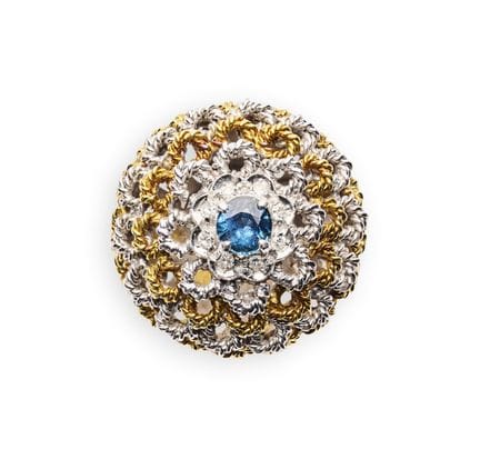 BAGUE DE SOCIÉTÉ AU SAPHIR ET AUX DIAMANTS 
montur