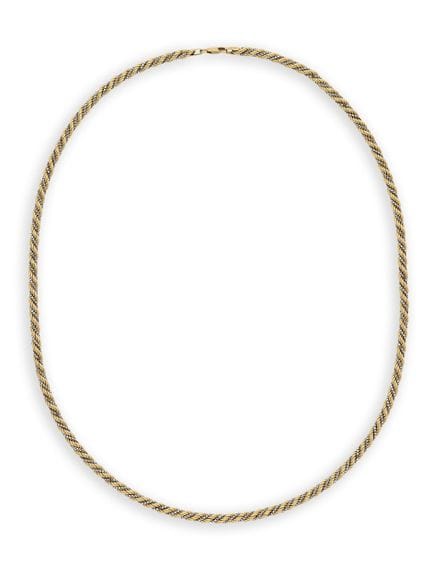 COLLIER BICOLORE À MAILLES ORNÉES, années 1970 
mo