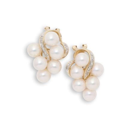 PAIRE DE BOUCLES D'OREILLES À CLIP EN PERLES DE CU