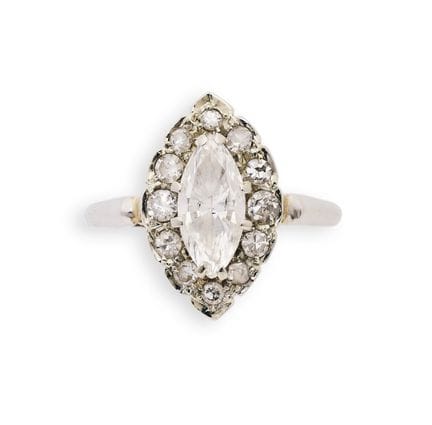 BAGUE EN DIAMANT, années 1970 
diamant de taille m