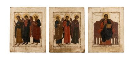 ‡ EIN SET AUS DREI RUSSISCHEN IKONEN, DIE EINE ERW