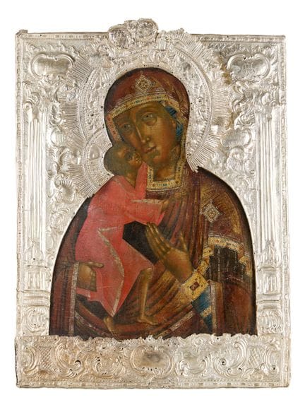 ‡ Eine russische Ikone der Theodora, Mutter Gottes