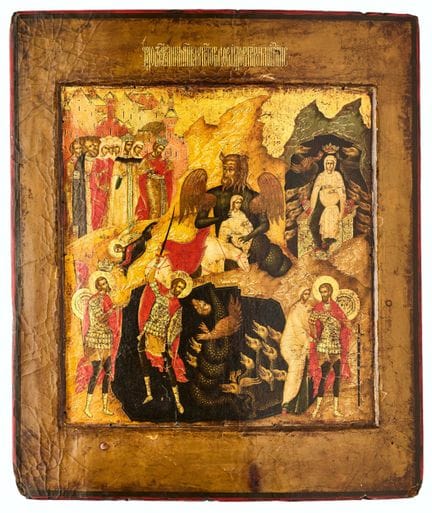 Eine russische Ikone des Heiligen Theodor Tyros, 1