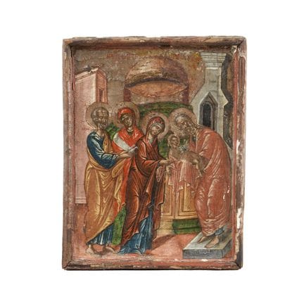 EINE IKONE DER DARSTELLUNG DER DARBRINGUNG CHRISTI
