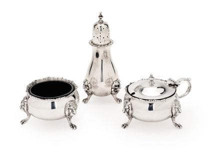 EIN DREITEILIGES SILBERNES WÜRZSET, GARRARD &amp; 