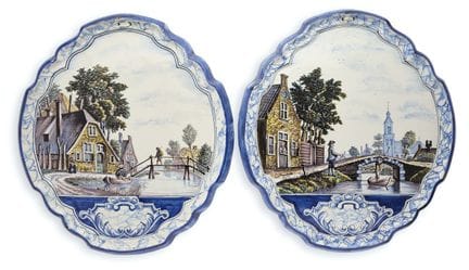 EIN PAAR WANDTELLER AUS DELFT (MAKKUM TICHELAAR), 