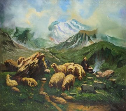 SADIQ AHMED (IRAQI 1915-1997) 
MOUNTAIN LANDSCAPE 