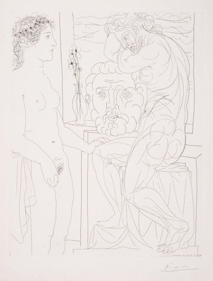 Pablo Picasso (1881-1973)

«Modèle Nu et Sculpture