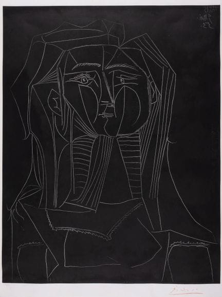 Pablo Picasso (1881-1973)

Tête sur Fond Noir (Blo