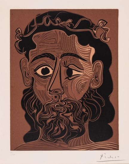 Pablo Picasso (1881-1973)

Hombre barbudo coronado