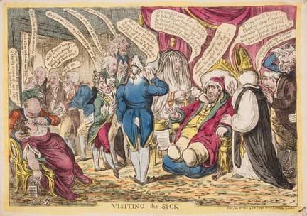 Gillray (James), « Visiting the Sick », gravure à 