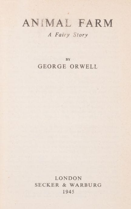 Orwell (George), La Ferme des animaux, première éd