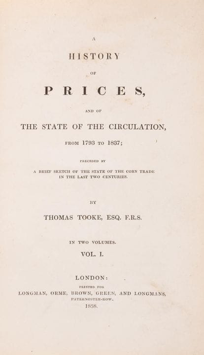Économie. — Tooke (Thomas), *A History of Prices, 