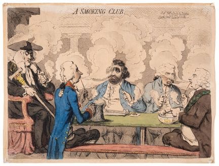 Gillray (James) *A Smoking Club*, gravure à l'eau-