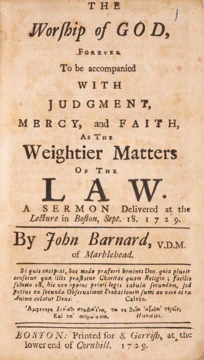 Edizione americana. — Barnard (John), *The Worship