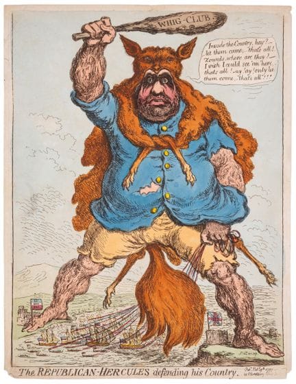 Gillray (James) « Le Républicain-Hercule défendant