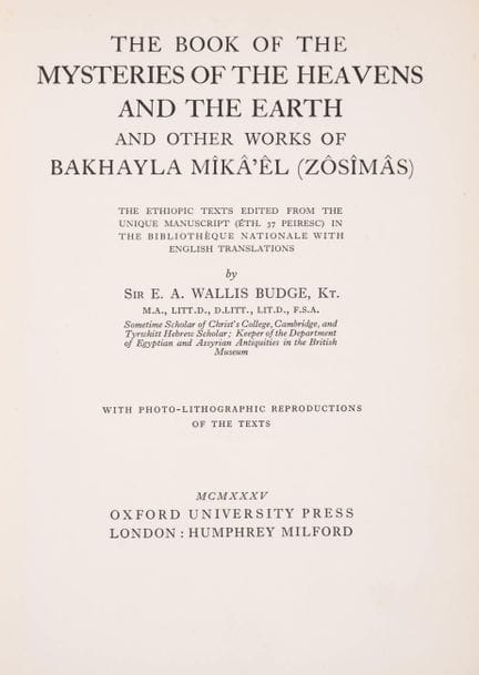 Budge (E.A. Wallis), *The Book of the Mysteries of